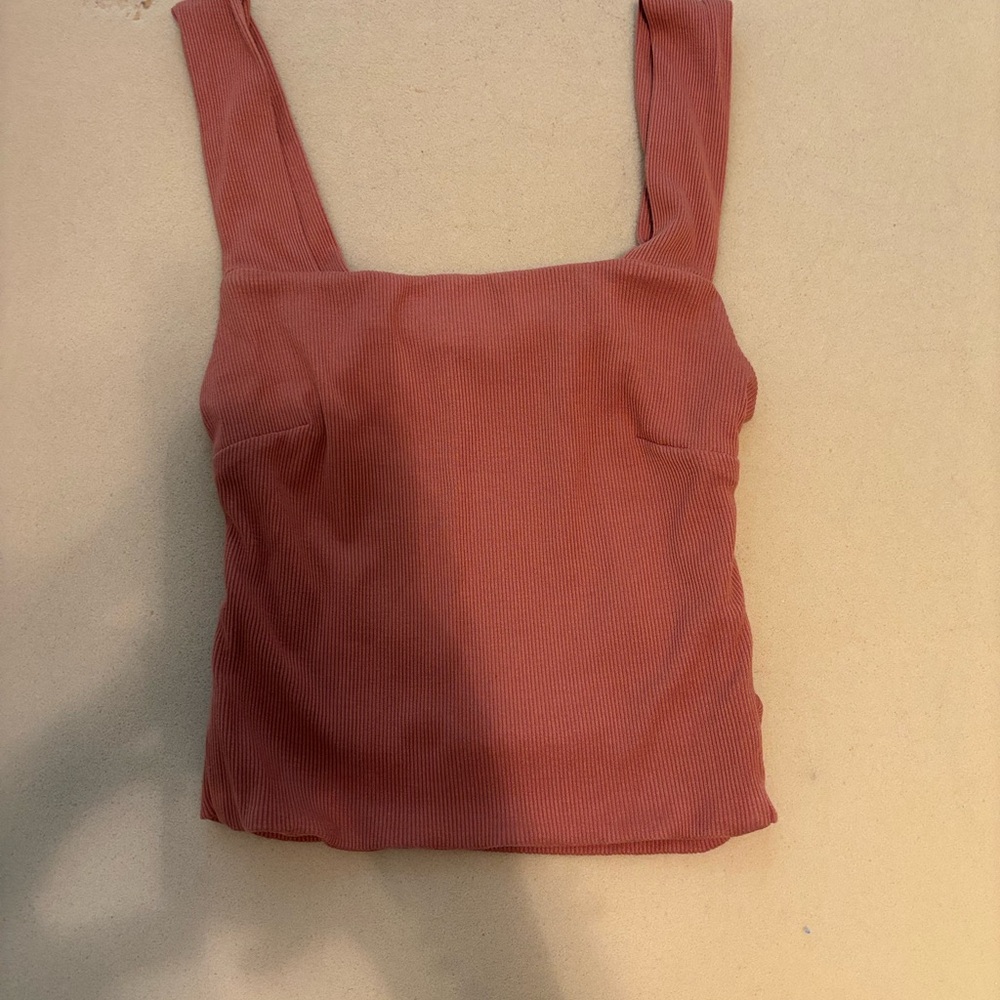 Open Back Ribbed Tank Top